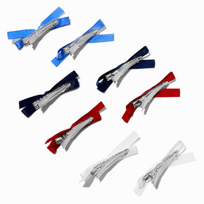 Ribbon Mini Hair Bow Clips - 8 Pack,