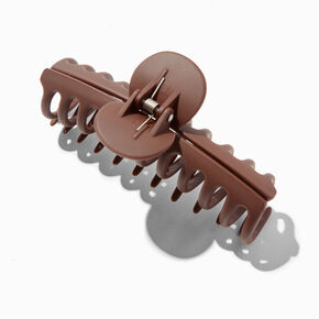 Large Matte Brown Barrel Hair Claw,