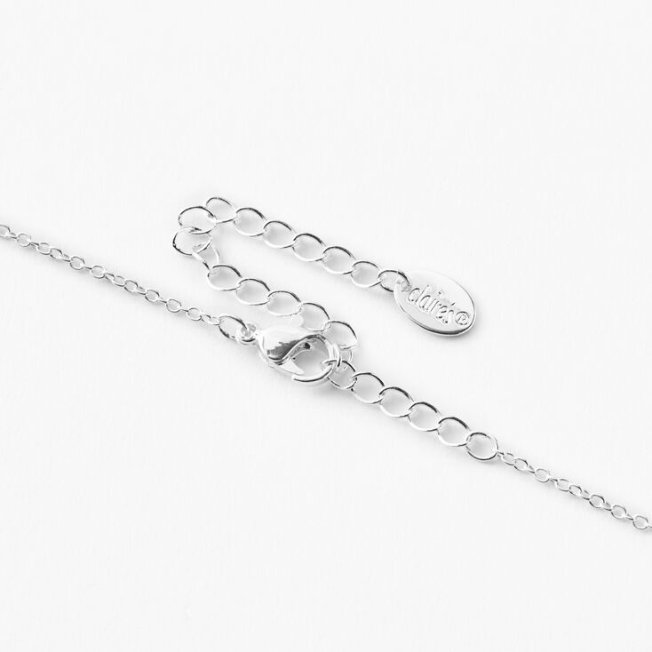 Silver Initial Mood Pendant Necklace - T,