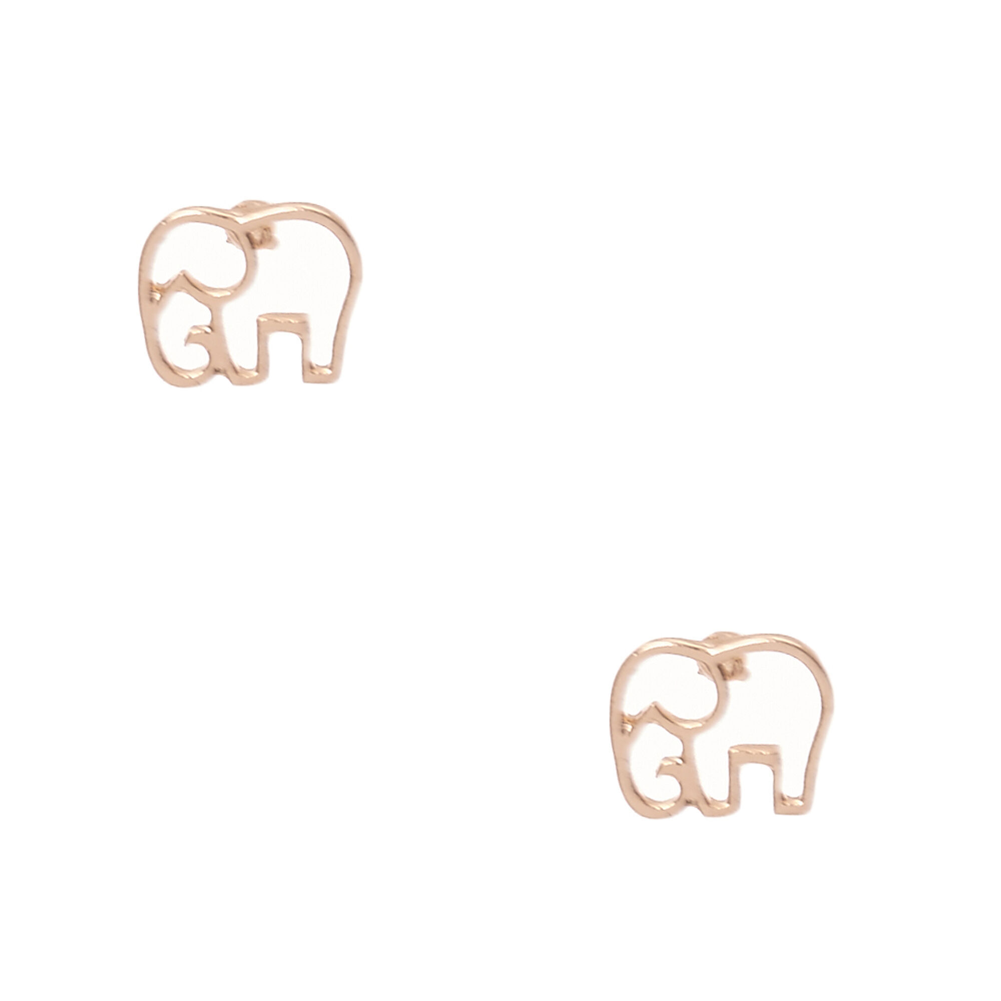 Elephant earrings rose clearance gold