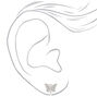 Boucles d&#39;oreilles &agrave; clip papillon couleur argent&eacute;e,