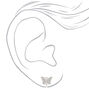 Silver Butterfly Clip-On Earrings,