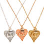 Mixed Metal Heart Pendant Necklace Set,