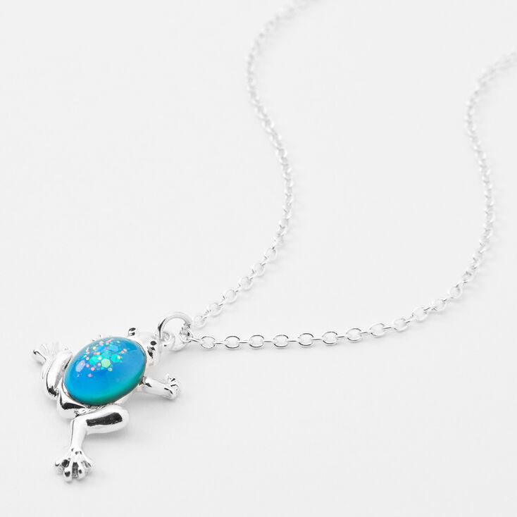 Silver Mood Frog Pendant Necklace,