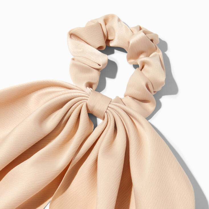 Small Beige Hair Scrunchie Scarf,