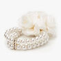 Pearl &amp; Rose Stretch Bracelet Corsage - White,