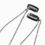 Silver Rhinestone Faux Hair Clip In Extensions - 2 Pack,
