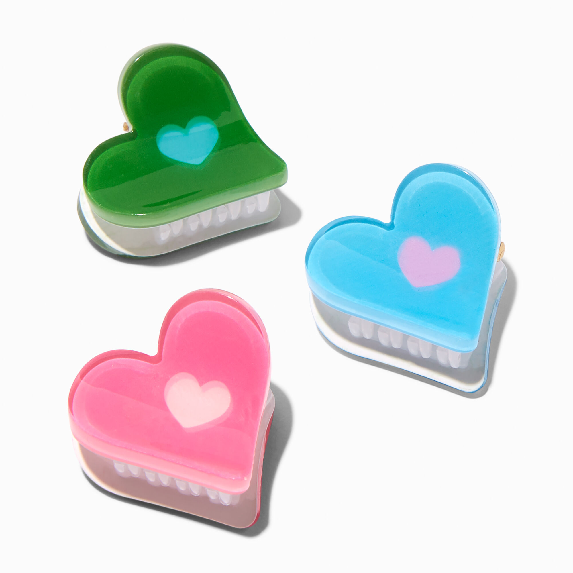 Claire's Petites pinces à cheveux en forme de cœur (lot de 3)