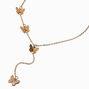Gold-tone Asymmetrical Butterfly Y-Neck Necklace  ,