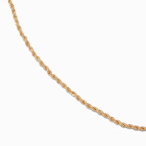 Gold-tone Twisted Rope Short Chain Necklace,