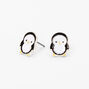Silver-tone Penguin Stud Earrings,