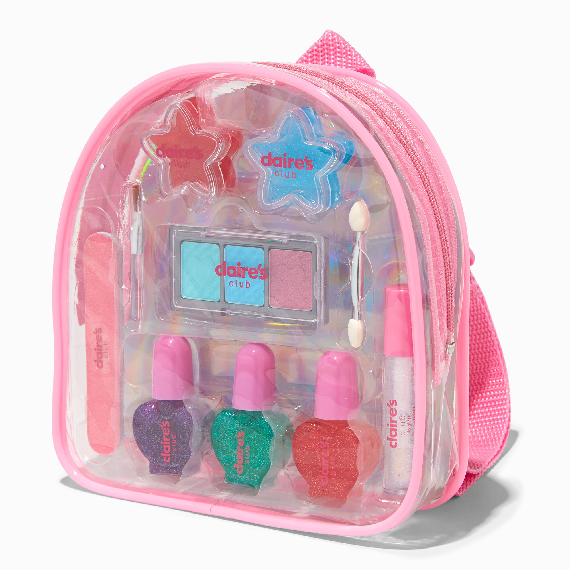 View Claires Club Glitter Backpack Makeup Set Pink information