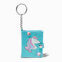 Unicorn Heart Gem Mini Diary Keychain,
