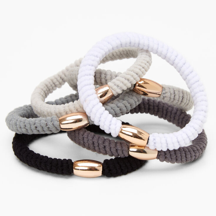 Neutral Beaded Twist Hair Ties - 6 Pack | Claire's US