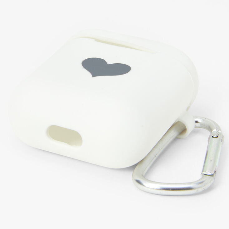 White Heart Silicone Earbud Case Cover - Compatible With Apple AirPods&reg;,