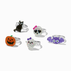 Halloween Icons Glitter Rings Set - 5 Pack,