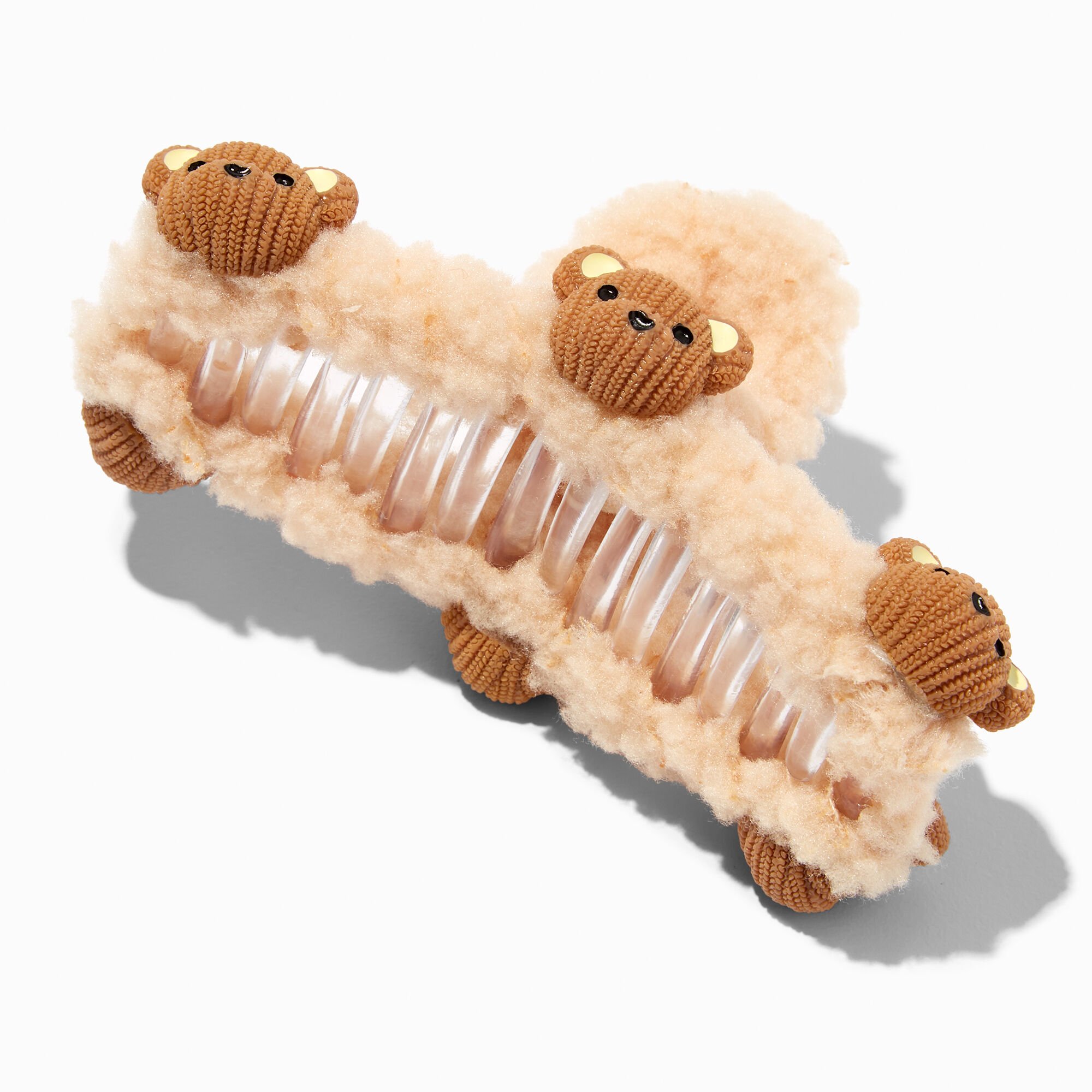 View Claires Sherpa Teddy Bear Hair Claw information