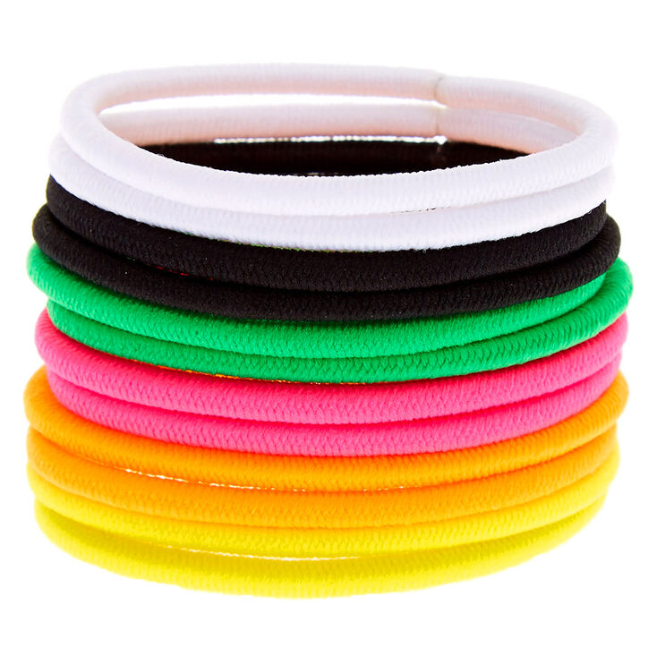 Claire's Élastiques à cheveux de luxe arc-en-ciel tropicaux - Lot de 12