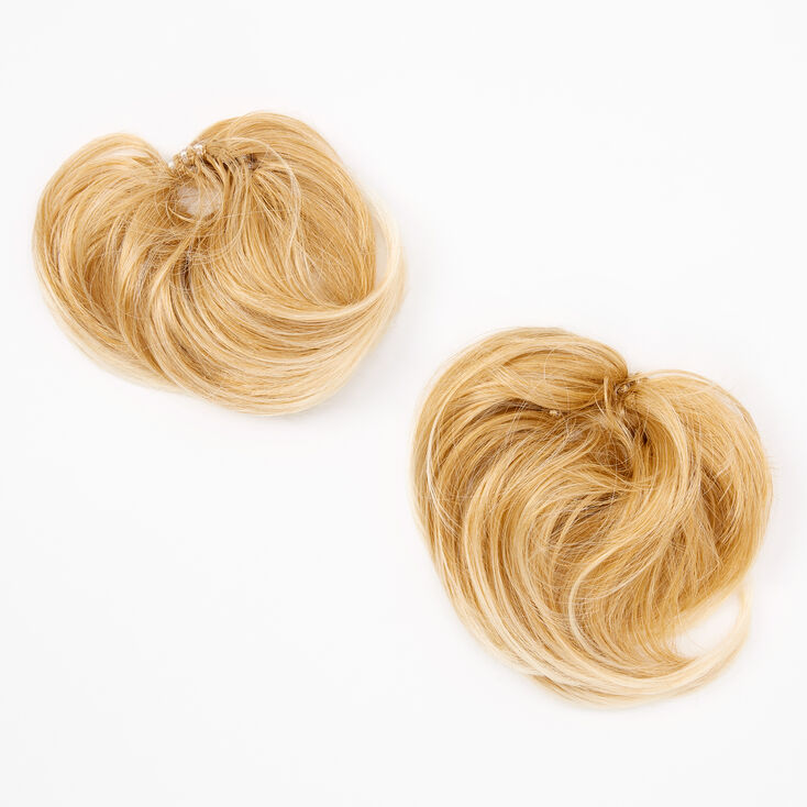 Straight Faux Hair Bobbles - Blonde, 2 Pack,