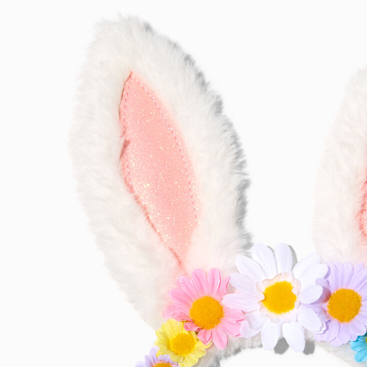 Spring Daisies Plush Bunny Ears Headband,