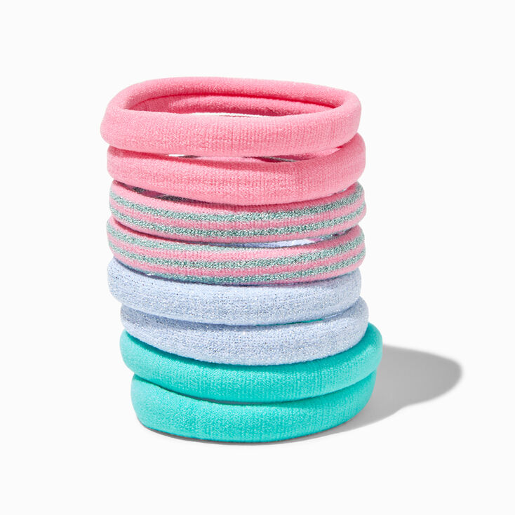 Mint Stripes Full Hair Rolled Hair Ties - 8 Pack,