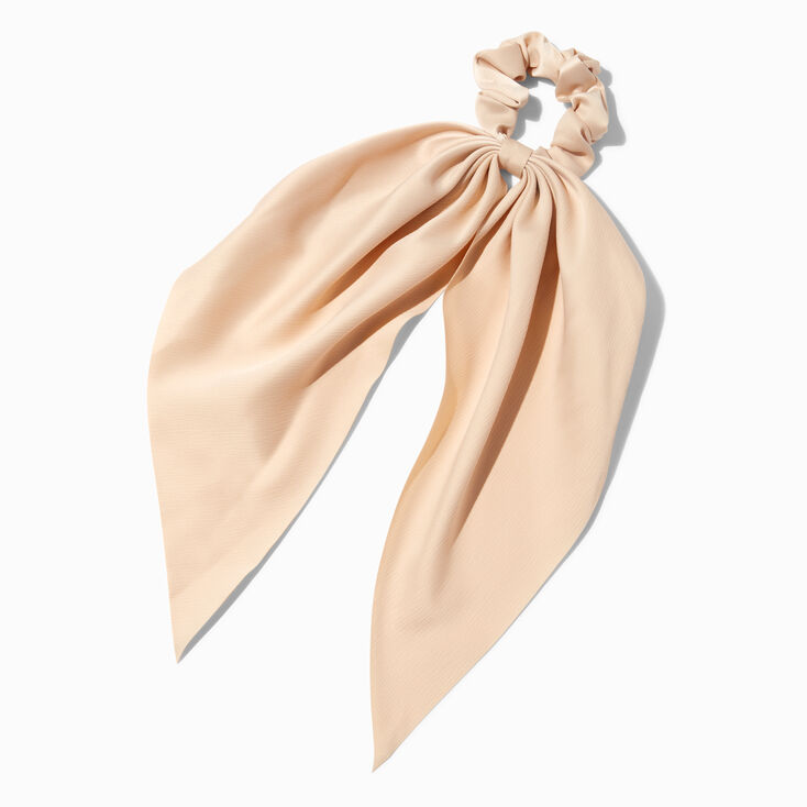 Small Beige Hair Scrunchie Scarf,