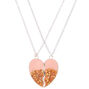 Best Friends Glitter Heart Necklaces,
