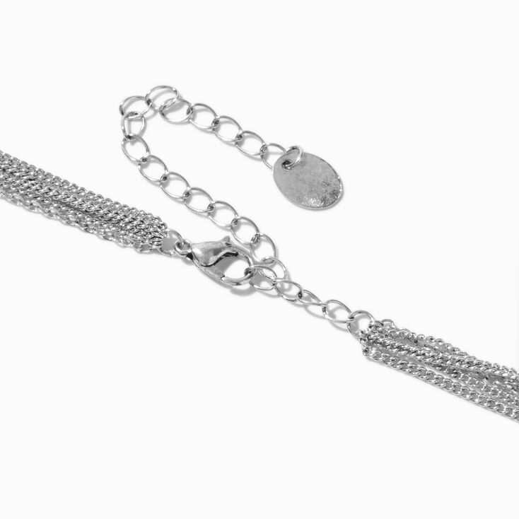 Silver-tone Cross Multi-Strand Necklace ,