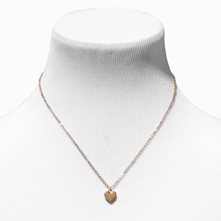 Gold-tone Heart Pendant Necklace,
