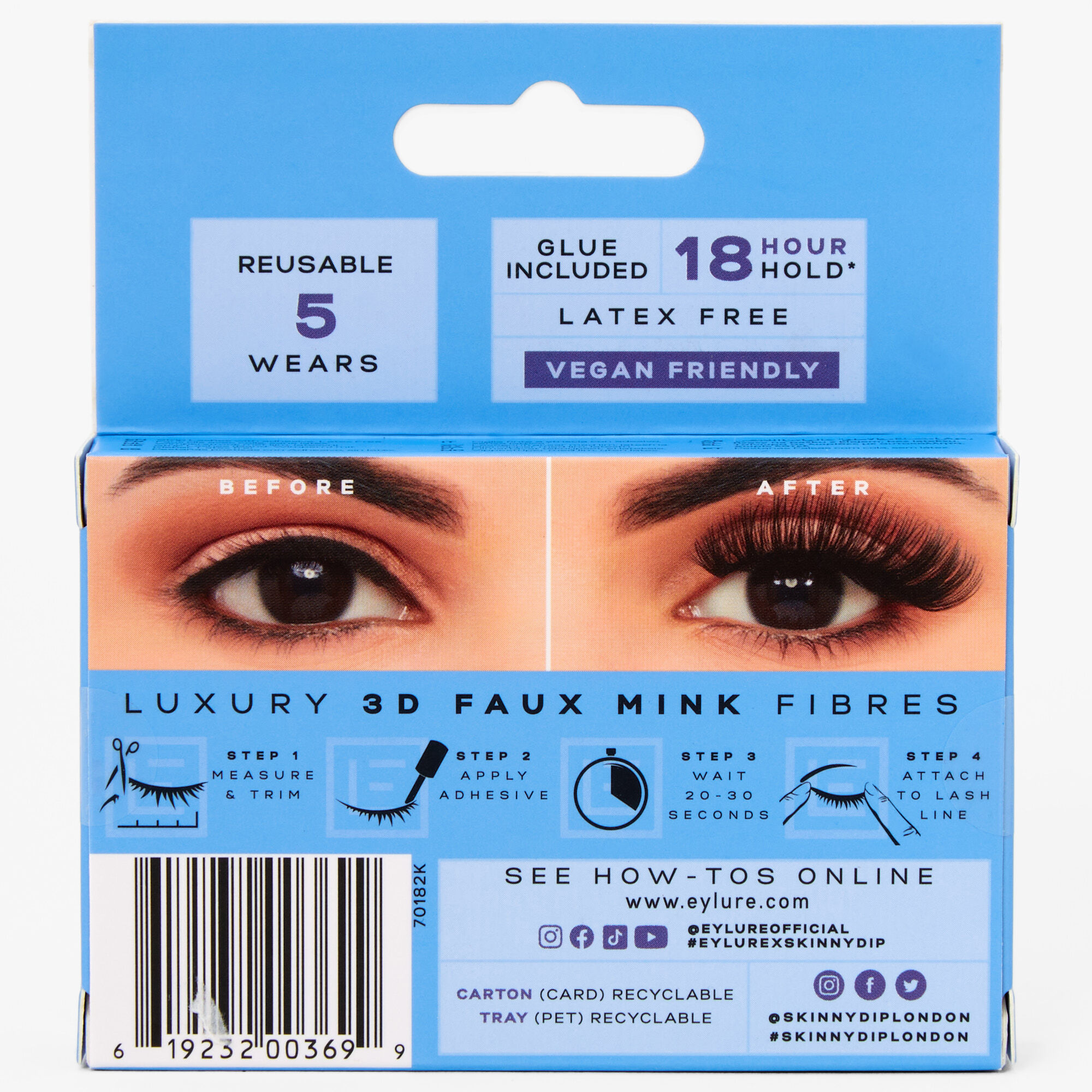 Eylure x Skinnydip Enchanted Faux Mink Eyelashes - Crescent,