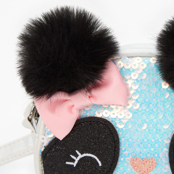 Claire&#39;s Club Glitter Panda Crossbody Bag,
