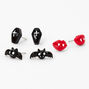 Silver Vampire Stud Earrings - 3 Pack,