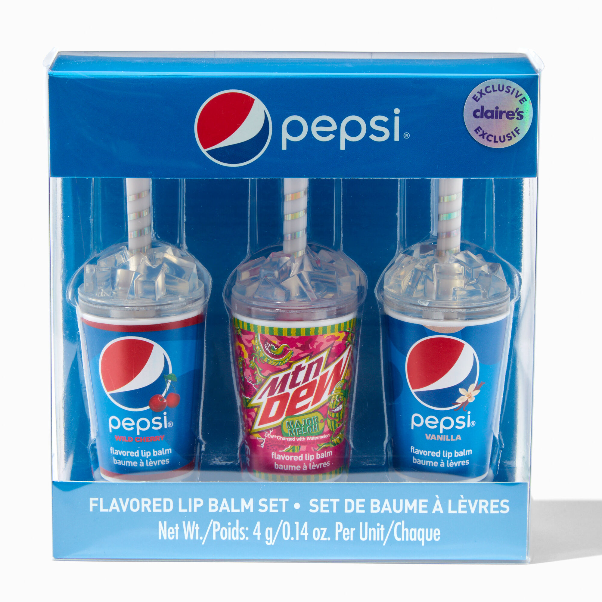 View Pepsi Claires Exclusive Flavored Lip Balm Set 3 Pack information