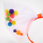 Carnival Rainbow Pom Pom Tulle Bow Headband,