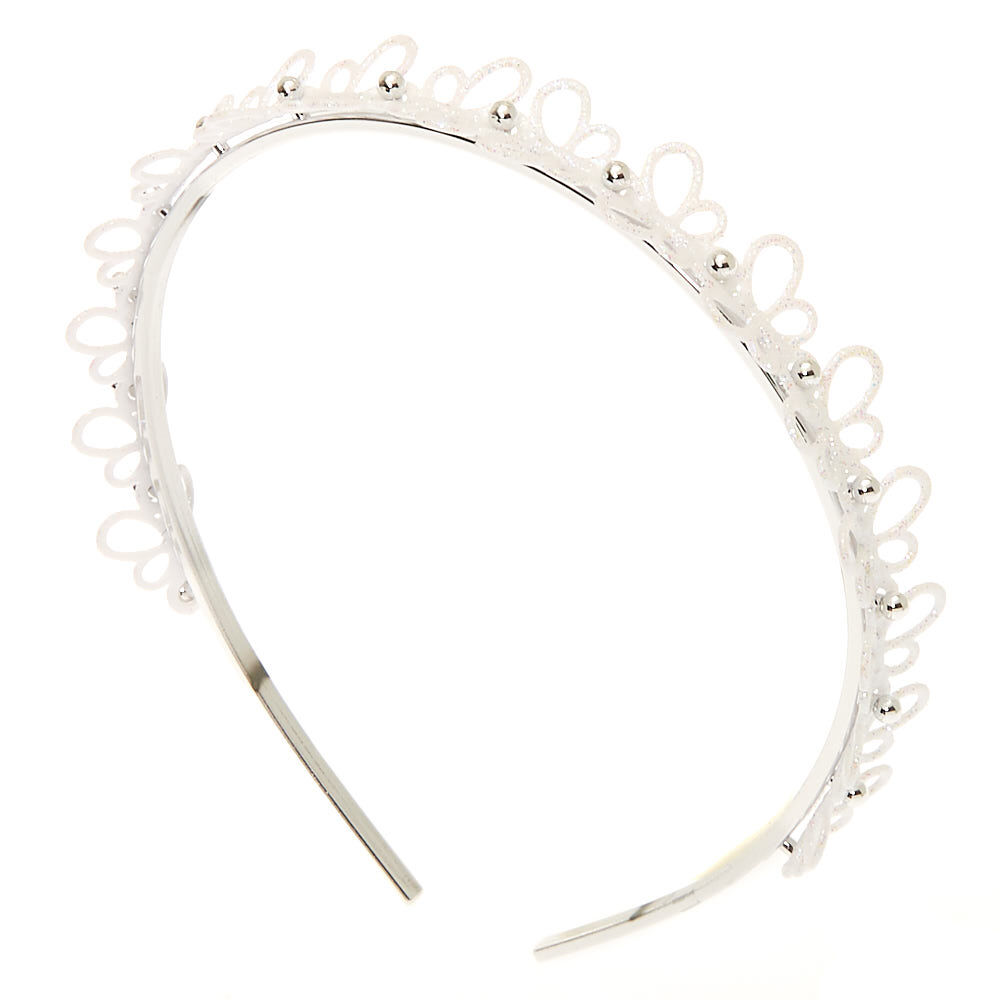 Glitter Butterfly Headband - White,