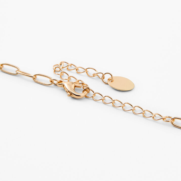 Gold Palm Tree Toggle Pendant Necklace,