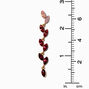 Pink Ombr&eacute; Gemstone Leaf Gold-tone 2.5&quot; Drop Earrings,