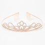 Rose Gold-tone Rhinestone Lotus Flower Mini Tiara,