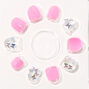 Faux ongles autocollants vegan carr&eacute;s &agrave; paillettes roses papillon Claire&#39;s&nbsp;Club - Lot de 10,