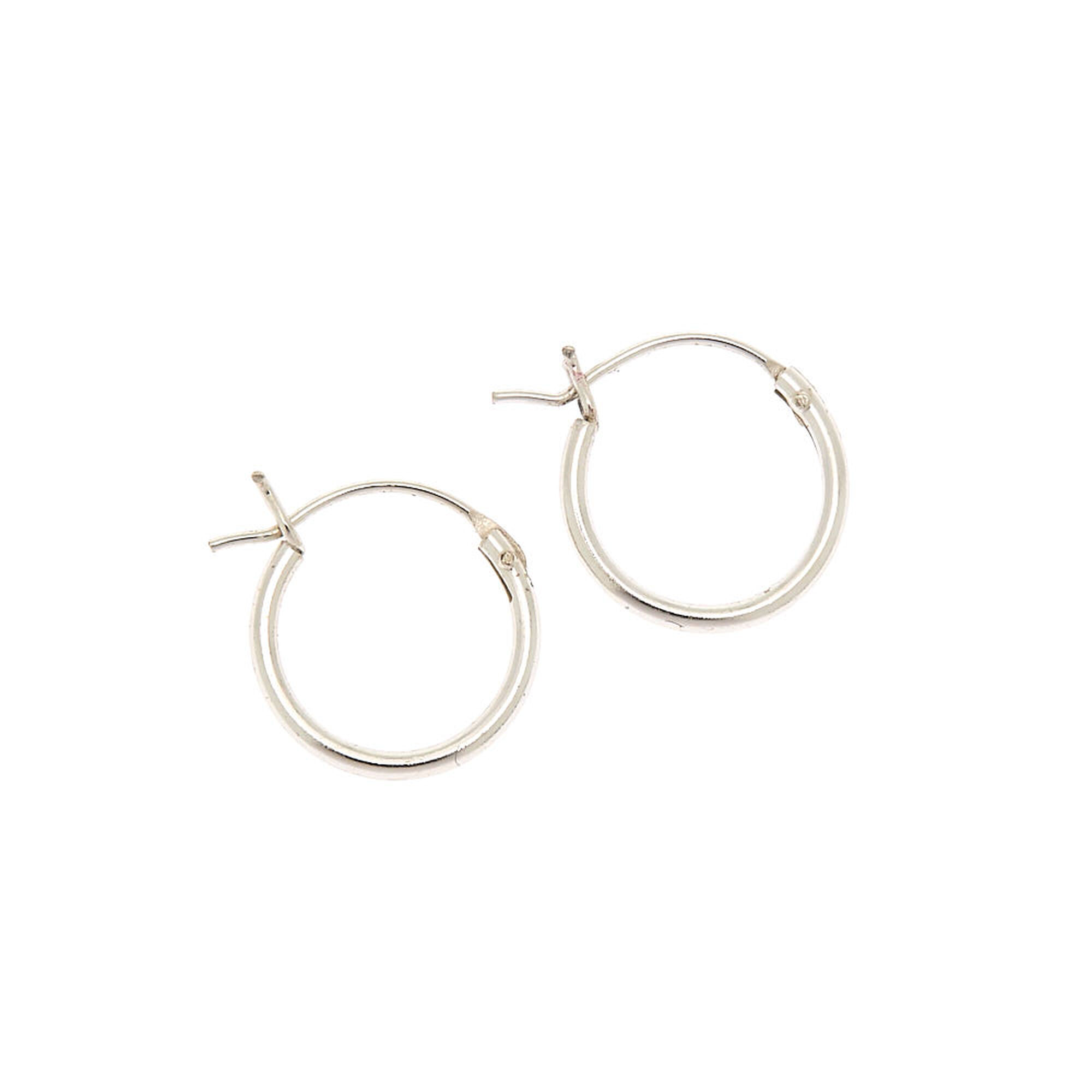 View Claires 12MM Hinge Hoop Earrings Silver information