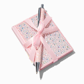 Kit cadeau stylo et mini cahier bling-bling rose,