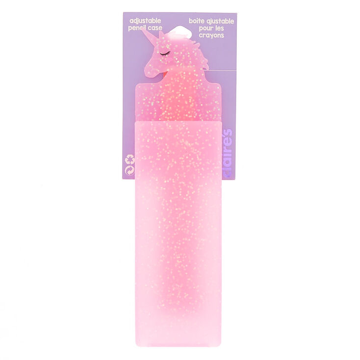 Glitter Unicorn Adjustable Pencil Case Pink Claire S Us