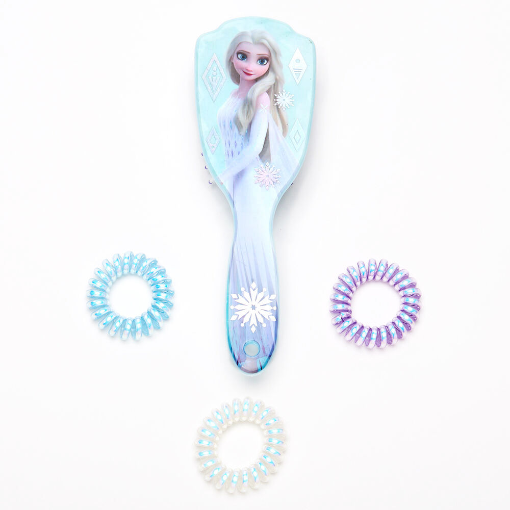 Élastiques spirale et brosse à cheveux La Reine des Neiges 2 ©Disney- Lot de 4,