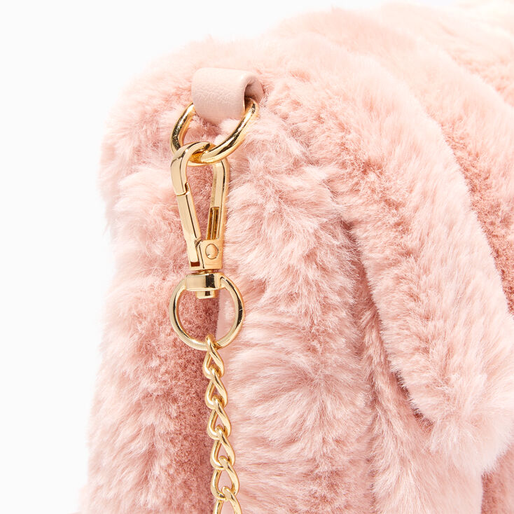 Blush Pink Furry Crossbody Bag,