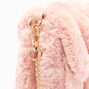 Blush Pink Furry Crossbody Bag,