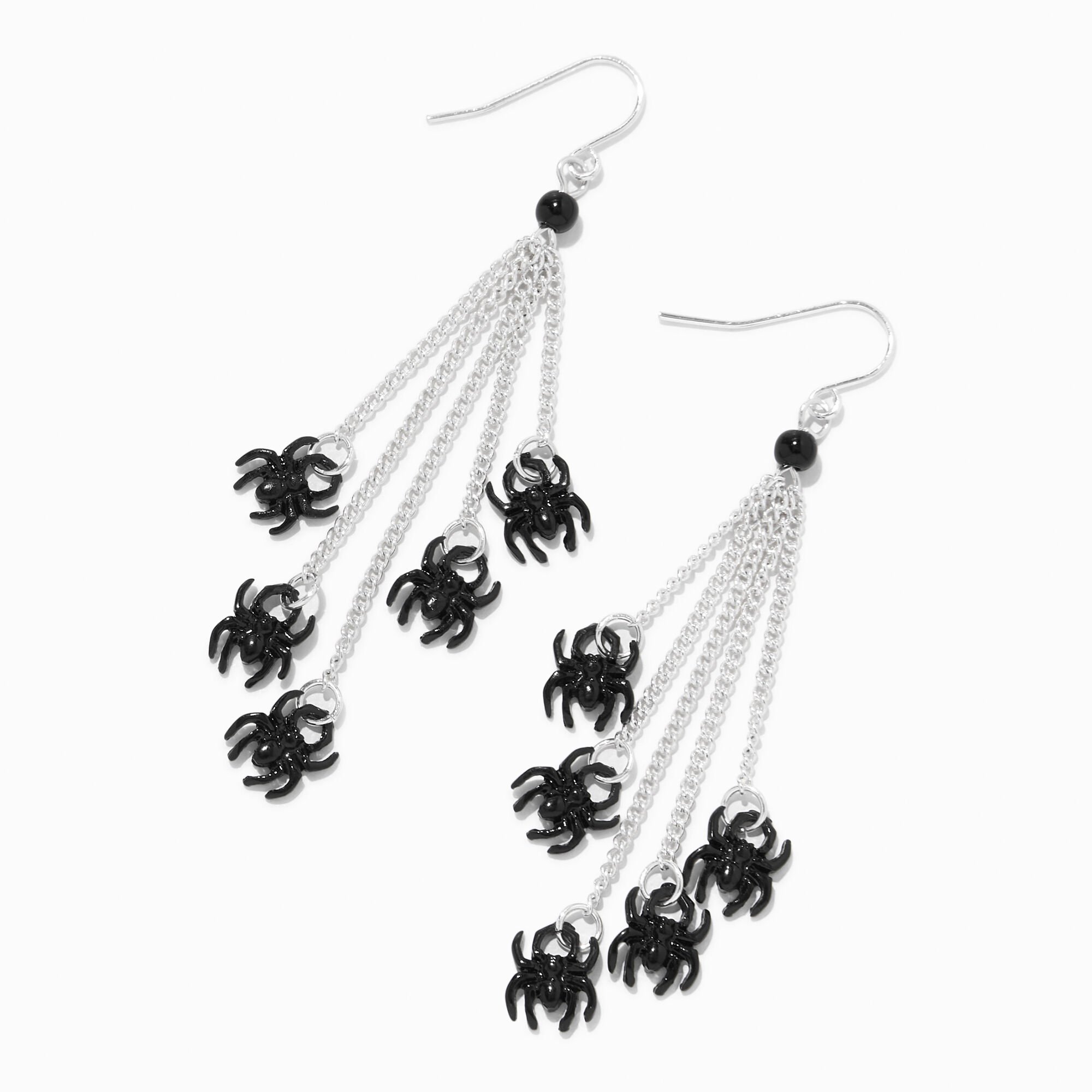 Black Spider 2" Drop Earrings,