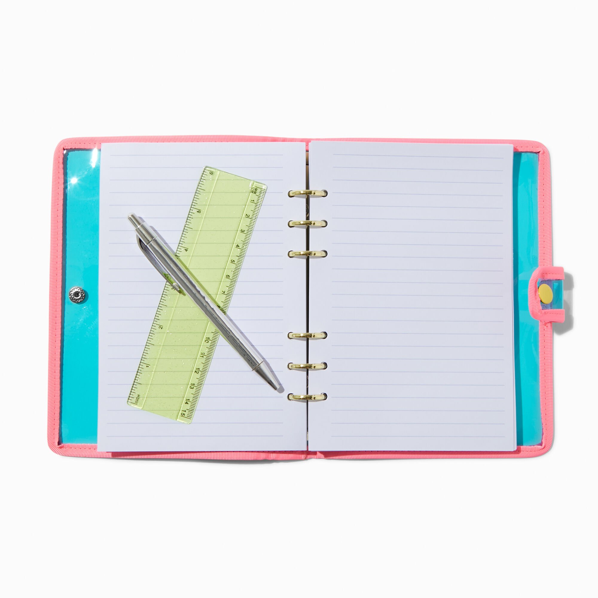 Blue Glitter Clear Spiral Notebook Set,