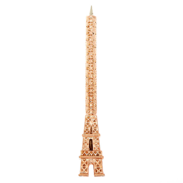 Claire's Stylo Tour Eiffel couleur doré rose