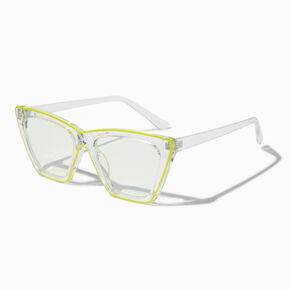 Blue Light Reducing Yellow Rim Cateye Clear Lens Frames,