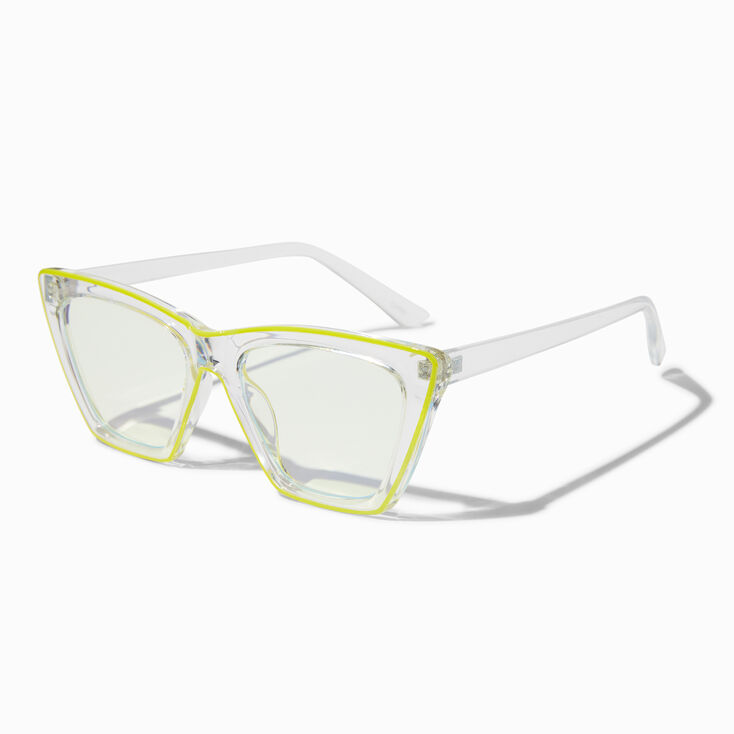 Blue Light Reducing Yellow Rim Cateye Clear Lens Frames,